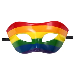 Women's Mens Masquerade Venetian Mardi Gras Halloween Couple Rainbow Flower Mask - Picture 1 of 15