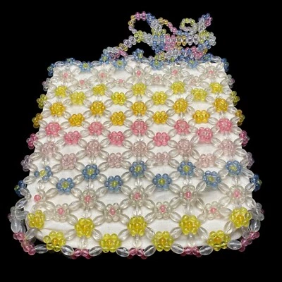 Bolso de Hombro Cynthia Rowley Acrílico Flor Cuentas Algodón NECESITA REPARACIÓN Foto 1 de 4