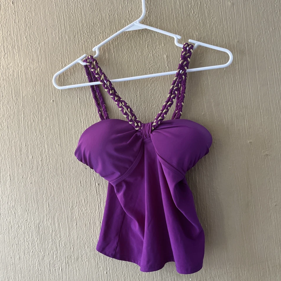 Traje de baño tankini Shape fx SWIM talla 10 púrpura top tankini cuerda dorada Foto 1 de 4