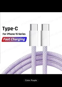 Universal USB-C to USB-C Charging/Data Cable, 35W Fast Charging Cord. 6.5 Ft - Zdjęcie 1 z 9
