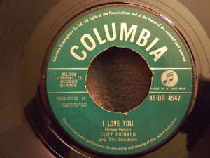 Cliff Richard - I love you / " D " in love       UK Columbia 45 
