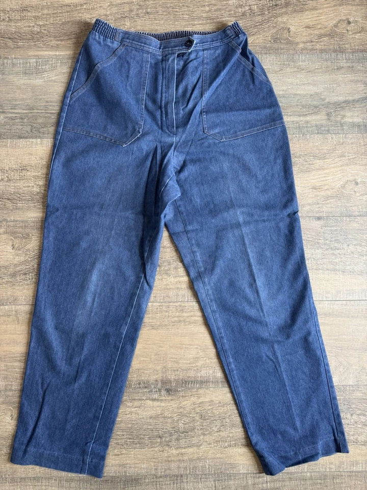 Винтажные эластичные джинсы KORET без застежек размер 16P сделано в США стрейч с широкими штанинами - Изображение 1 из 4