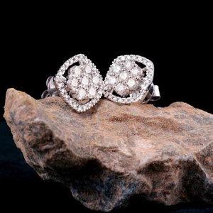 Halo Stud Earrings for Women 14K White Gold with Brilliant Diamonds TW 1 CT - Picture 1 of 4