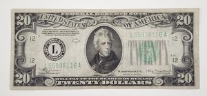 1934A L $20 Twenty Dollar Federal Reserve Note Bank of San Fran CA L55936116A - Picture 1 of 5