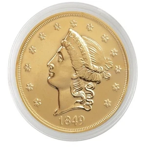 American Coin Treasures 1849 P Liberty $20 24kt Plated GOLD UNCIRCULATED #7 - Picture 1 of 8
