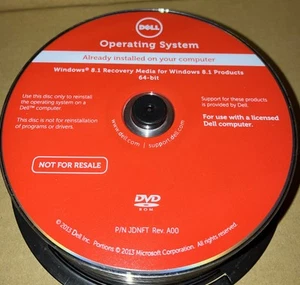 Dell Operating System Windows 8.1 Recovery Media 64 Bit DVD Sealed Genuine RGH4G - Picture 1 of 2