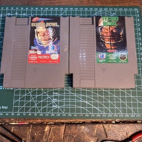 Tecmo Super Bowl NES Nintendo Lot of 2 Authentic Vintage Football Video Games 89