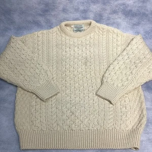 Cladyknit Maglione Uomo GRANDE Avorio Pullover Cavo Lana Aran Pescatore Irlanda - Foto 1 di 9