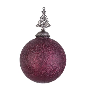 BIZZOTTO Sfera Pallina in Vetro per Albero di Natale Trinket 10cm Rosso Borgogna - Foto 1 di 1