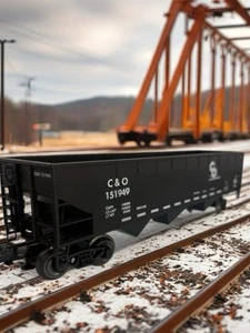CHESAPEAKE & OHIO Gondola 3-Bay Hopper 151949 O GAUGE C&O TRAIN CAR A - Picture 1 of 24