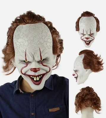 Halloween King Maske Pennywise Horror Clown Mask Latex Stephen Es Karneval - Bild 1 von 2