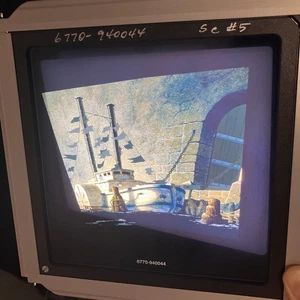 De Colección Disney Proyección Trasera Diapositiva Paleta Barco de Vapor Muelle Conceptual Arte Estilo - Imagen 1 de 15