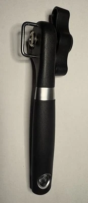 SAFETY CAN OPENER HANDHELD MANUAL BLACK/SLVER STAINLESS STEEL MAGNETIC HANG HOLE - Image 1 of 4