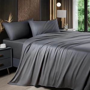 4 Piece Queen Sheet Sets, Cooling Sheets, Blend Rayon Derived from Bamboo, De... - Picture 1 of 9