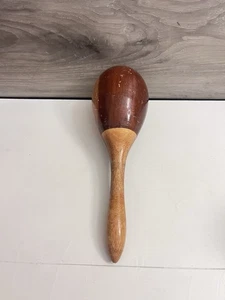 Handmade Maraca Brown Two Tone 8.5” Vintage - Picture 1 of 3
