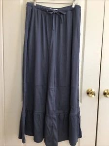 Peace Love World San Marino Blue Gauze Wide Leg Drawstring Pants W Pockets M - Picture 1 of 6