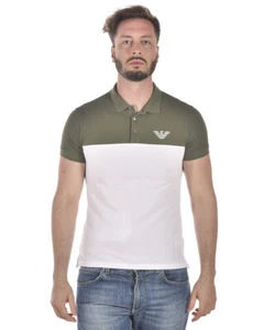 Emporio Armani Polo Shirt Cotton Man Green 3Z1F701J0SZ 544 Sz S MAKE OFFER - Picture 1 of 11