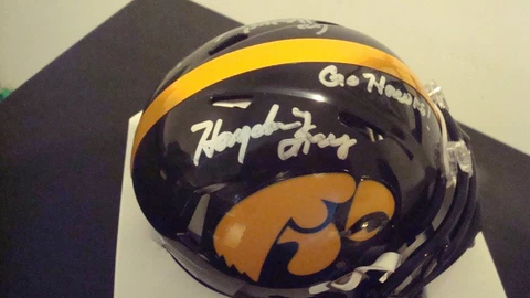 Hayden Fry & KRIK FERENTZ AUTOGRAPHED IOWA HAWKEYES MINI HELMET SIGNED JSA AUTH Cover