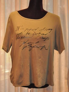 *Karl Lagerfeld* BNWT Green T shirt script design & layered back S (UK 12 -16) - Picture 1 of 8