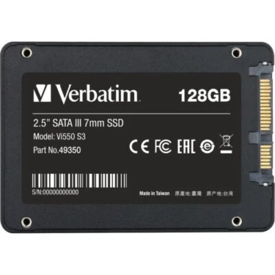 26X LOT Verbatim 128GB Vi550 SATA III 2.5" 7mm Internal SSD - Image 1 of 2