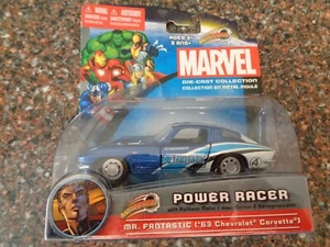 Marvel Maisto Power Racer w Pullback Motor Mr. Fantastic Corvette Die Cast New - Picture 1 of 8