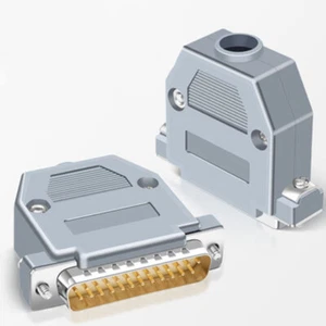 DB25 25 WAY D SUB Male&Female Plug Connector With Grey Hood Housing Solder Type - Picture 1 of 14