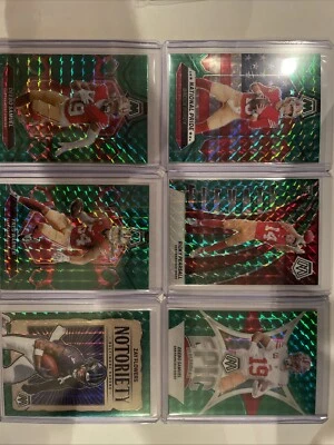 2024 Panini Mosaic Football Green Parallel Card Lot 6 Cards - Image 1 of 2