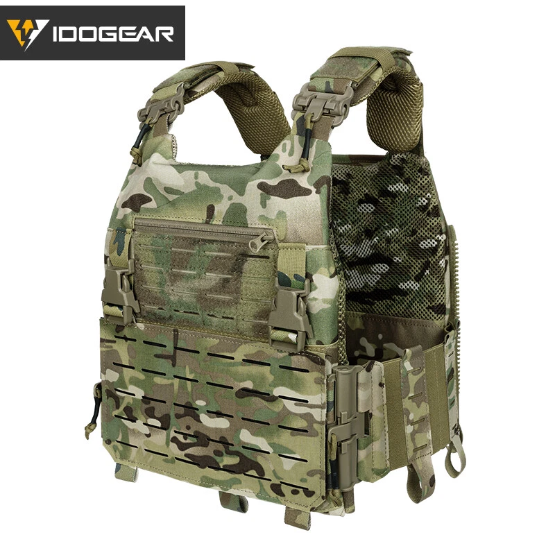 IDOGEAR Plate Carrier Tactical Vest Quick Release & Laser Cut MOLLE Panel Gear - Image 1 of 4