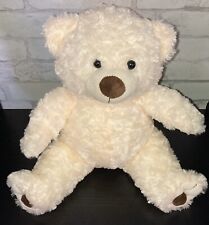2001 The Bear Factory White With Brown Teddy Bear  14" Stuffed Plush Animal Toy
