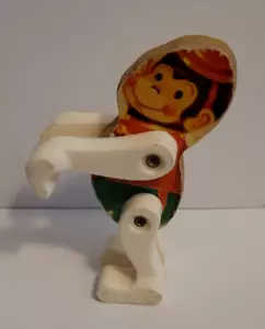FISHER PRICE #902 Junior CIRCUS MONKEY vintage 1963 legno FIGURINA ANIMALE ecc - Foto 1 di 2