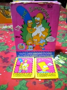 Tarjetas coleccionables Topps 1990 de Los Simpson dos paquetes de cera NUEVAS - Imagen 1 de 1