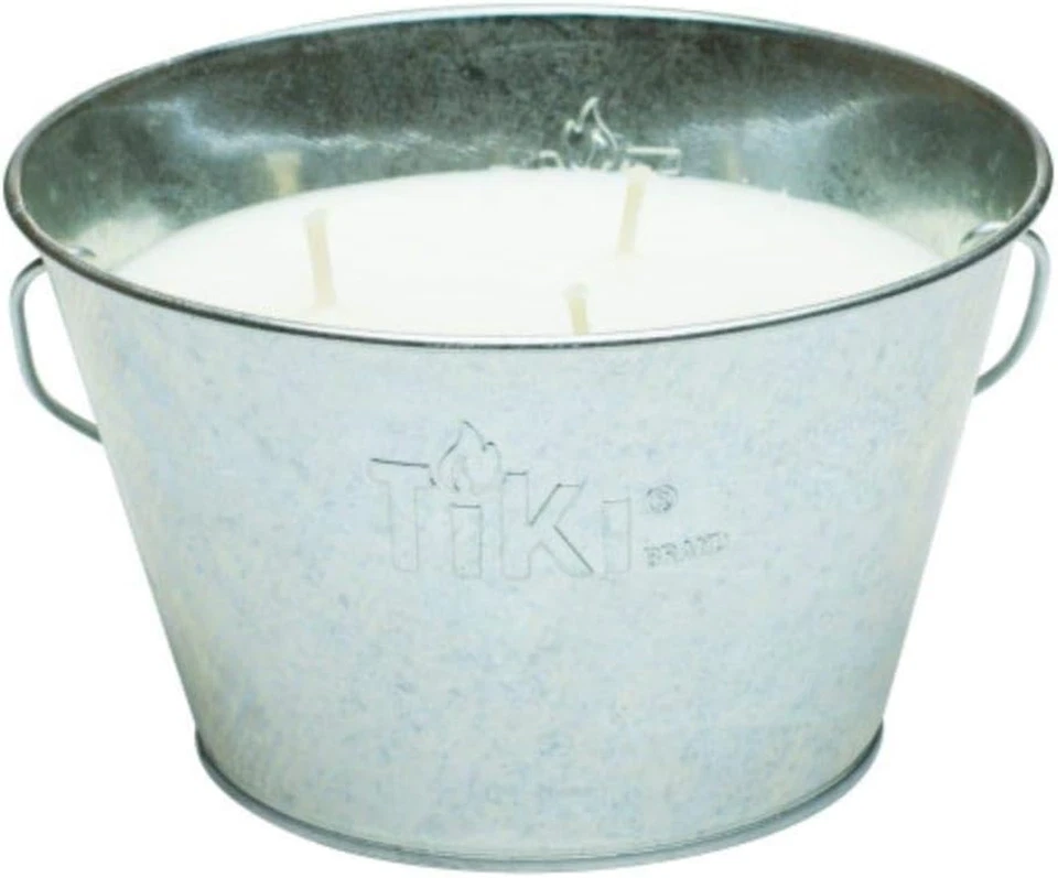 Citronella Candle 28-Ounce – Triple Wick Metal Bucket with Lid (Silver) – Long-L - Image 1 of 4