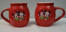 Disney Frankford Candy LLC Mickey and Minnie Mouse Red Christmas Coffee Mugs