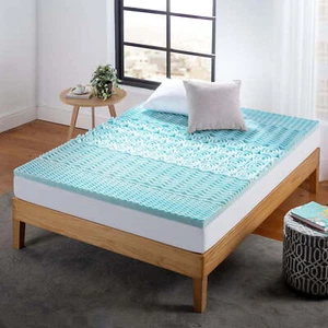 1" Green Tea Cooling Gel Memory Foam Zoned Support Mattress Topper King - Foto 1 di 8
