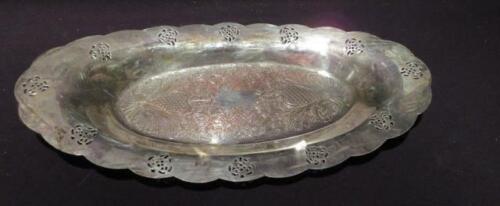 Oxford Plate Vintage EP Brass Celery, Pickle or Bread Tray Approx 13 X 6 1/2"