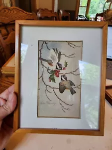 Artista de pájaros chickadee firmado por Helen Fleming - enmarcado - Imagen 1 de 3