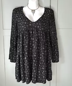 Abito Denim & Supply Ralph Lauren donna med babydoll nero floreale fata contadina - Foto 1 di 7