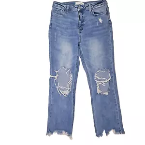 Jeans Vervet 29 vita alta taglio dritto orlo grezzo pietra invecchiata donna taglia - Foto 1 di 6
