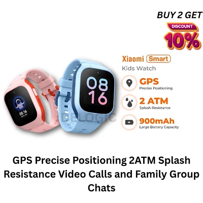 Xiaomi Smartwatch Kids Watch BLUE OR PINK GPS Bluetooth Video Call Android iOS - Image 1 of 4