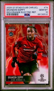 2020-21 Brandon Soppy Topps Stadium Club Chrome Red/Orange Rookie 2/4 PSA 10 - Picture 1 of 3