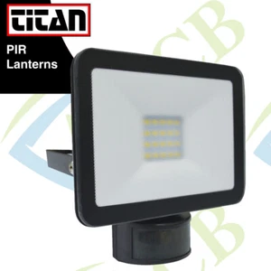 Titan Outdoor Floodlight with PIR Motion Sensor, Black Aluminium, 20W LED - Picture 1 of 2