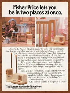 1985 Fisher-Price Nursery Monitor Vintage Print Ad/Poster 80s Baby Mom Art Retro - Foto 1 di 2