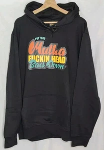 NWT Chiseled Adonis Black XL Men's Hoodie graphic Print "put Your MF Head Down" - Picture 1 of 7