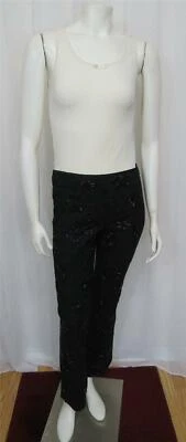 Magaschoni Adorable Pantalón Ojales Algodón Cuentas Negro Talla S Foto 1 de 4