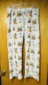 Peanuts Halloween Womens Gray Lounge Pants XL Fleece Snoopy Sleep Pants Soft - Picture 1 of 6