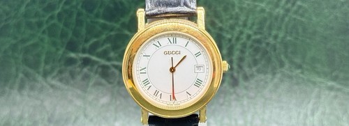 Gucci 7200M Cristallo Zaffiro Con Data Orologio Da Polso Uomo Impermeabile a 3 ATM