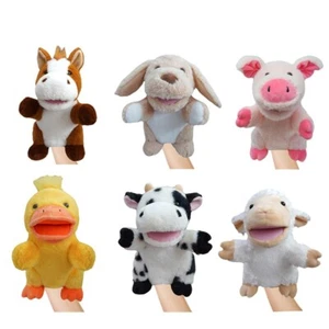 Marionetas de animales de granja 6 piezas - Pato caballo perro vaca cerdo y oveja para juguetes de peluche para niños - Imagen 1 de 10