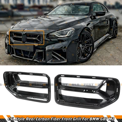 PARA BMW G87 M2 ESTILO CSL 23-25 FIBRA DE CARBONO REAL NARIZ DELANTERA RIÑÓN REJILLA Foto 1 de 4