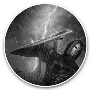 2 x Vinyl Stickers 25cm (bw) - Medieval Knight Warrior Fantasy Geek #42279 - Photo 1/8