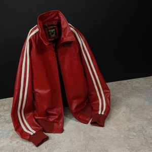 Schott Leather Track Jacket S Red Sheepskin Men’s Motorcycle Coat - Picture 1 of 11